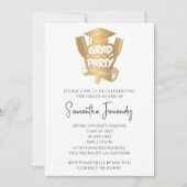 Invitation Moderne Gold Foil Stylish Script Graduation Party (Devant)