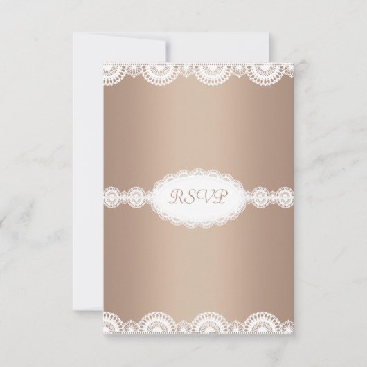 INVITATION MODERNE GOLD LACE ENGAGEMENT PARTI RSVP (Devant)