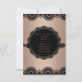 INVITATION MODERNE GOLDBLACK LACE ENGAGEMENT PARTI RSVP (Dos)