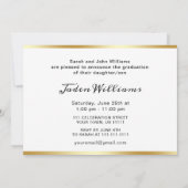 Invitation Moderne Golden Black PHOTO Graduation (Dos)