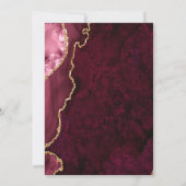 Invitation Moderne Golden Burgundy Marble Agate Mariage (Dos)