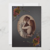 Invitation Moderne Goth Dark Watercolor Rose Mariage (Dos)