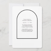 Invitation Moderne GRAD Arc blanc Photo Party Graduation (Dos)