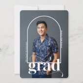 Invitation Moderne GRAD Arc blanc Photo Party Graduation (Devant)