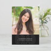 Invitation MODERNE GRAD chic photo contour type overlay (Debout devant)