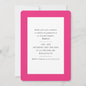 Invitation MODERNE GRAD chic photo moderne calligraphie rose (Dos)