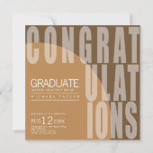 Invitation Moderne Grad Closeup Photo Gold ID897 (Dos)