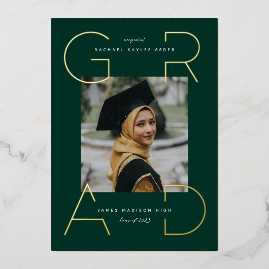 Invitation Moderne Grad Foil (Recto)