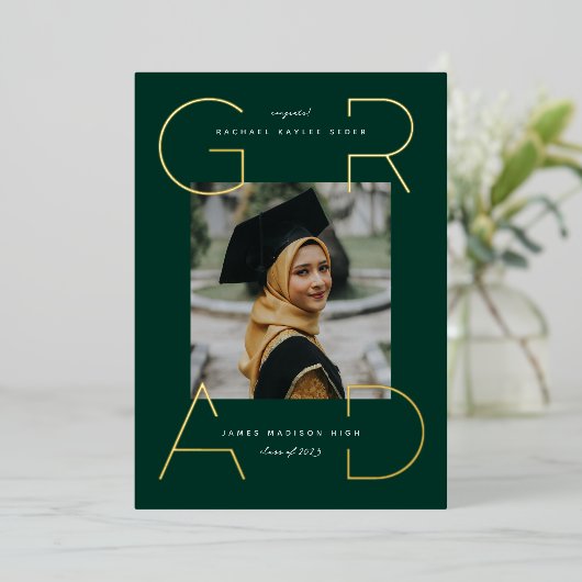 Invitation Moderne Grad Foil (Debout devant)