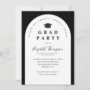 Invitation Moderne GRAD PARTY Arch Graduate Casquette Graduat