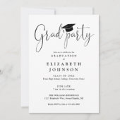 Invitation Moderne Grad Party Script photo Graduation (Devant)