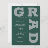 Invitation Moderne GRAD Vert foncé Gris gris (Devant)