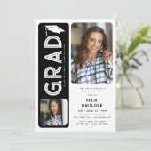 Invitation Moderne Graduate 2 Photo Graduate Party (Debout devant)