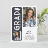 Invitation Moderne Graduate 2 Photo Graduate Party (Debout devant)