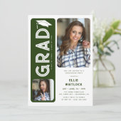 Invitation Moderne Graduate 2 Photo Graduate Party (Debout devant)