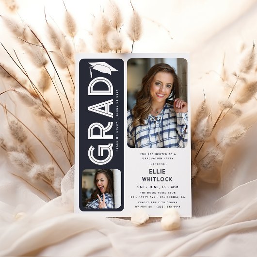 Invitation Moderne Graduate 2 Photo Graduate Party
