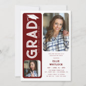 Invitation Moderne Graduate 2 Photo Graduate Party (Devant)