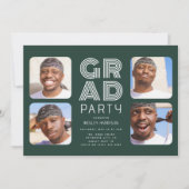 Invitation Moderne Graduate 4x photo collage GRAD Party (Devant)