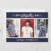 Invitation Moderne Graduate Hand Lettré 4 Photo Couleur perso (Devant)