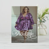 Invitation Moderne Graduate Script 2 Photos Graduate Party (Debout devant)