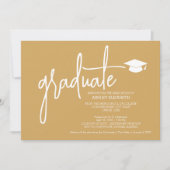 Invitation Moderne Graduate sur mesure Gold Grad tendance (Devant)
