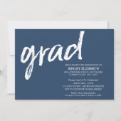 Invitation Moderne Graduate sur mesure tendance marine Grad (Devant)