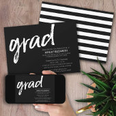 Invitation Moderne Graduate sur mesure tendance noir Grad