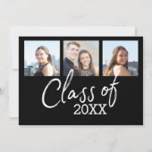 Invitation Moderne Graduate sur mesure tendance noir Grad (Dos)