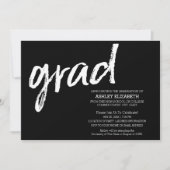 Invitation Moderne Graduate sur mesure tendance noir Grad (Devant)