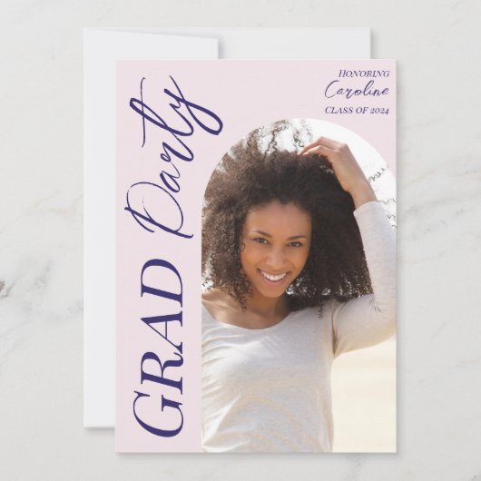 Invitation Moderne Graduation Party 2025 Script Arch Photo (Devant)