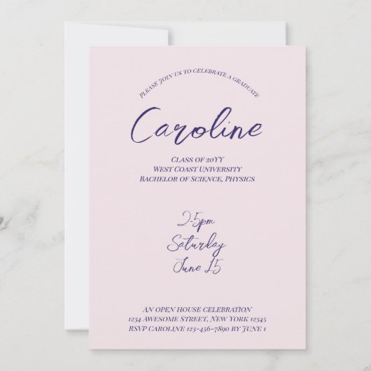 Invitation Moderne Graduation Party 2025 Script Arch Photo (Dos)