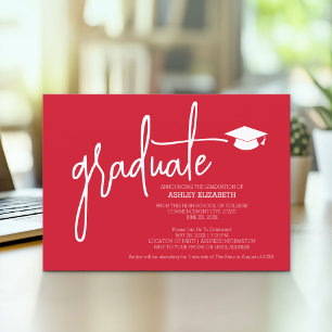 Invitation Moderne Gradué personnalisé tendance MCM Motif rou