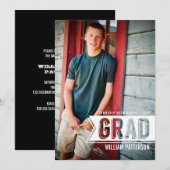 Invitation Moderne Grand Guy Photo Graduation Party Invitatio (Devant / Derrière)
