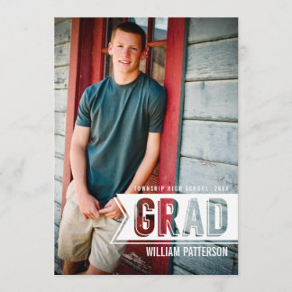 Invitation Moderne Grand Guy Photo Graduation Party Invitatio