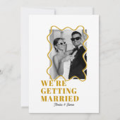 Invitation moderne Gras coloré Wavy funky jaune Mariage (Dos)