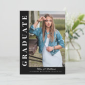 Invitation Moderne Gras Élégant Trois Diplômes Photo (Debout devant)