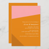 Invitation Moderne Gras Géométrique Rose Brûlé Orange Mariage (Devant / Derrière)