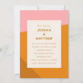 Invitation Moderne Gras Géométrique Rose Brûlé Orange Mariage (Devant)