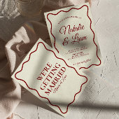 Invitation Moderne Gras ivoire amusant Rétro Funky Unique Mar