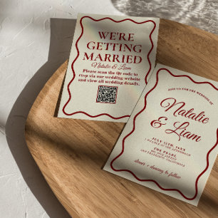 Invitation Moderne Gras ivoire amusant Rétro Funky Unique Mar