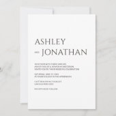 Invitation Moderne Gras & Mariage minimaliste (Devant)