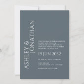 Invitation Moderne Gras & Mariage minimaliste (Devant)