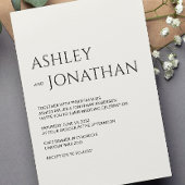 Invitation Moderne Gras & Mariage minimaliste