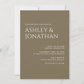 Invitation Moderne Gras & Mariage minimaliste (Devant)