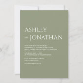 Invitation Moderne Gras & Mariage minimaliste (Devant)