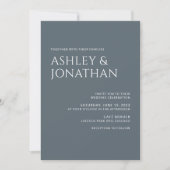 Invitation Moderne Gras & Mariage minimaliste (Devant)