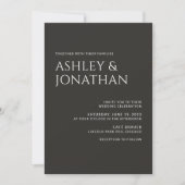 Invitation Moderne Gras & Mariage minimaliste (Devant)