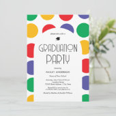 Invitation Moderne Gras Rétro les années 70 Graduation (Debout devant)