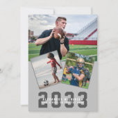 Invitation Moderne Gras Script Sporty Guy 4 Diplôme Photo (Devant)