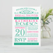 Invitation moderne Green et Fuchsia de douche nupt (Debout devant)